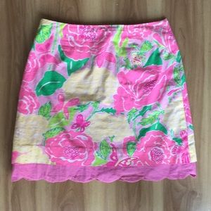 Classic Lily Pulitzer scalloped hem flower skirt